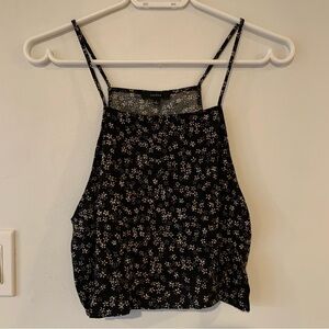 Talula Prairie Flower Crop Top Strappy Black Pink Cottage core Women’s Small S